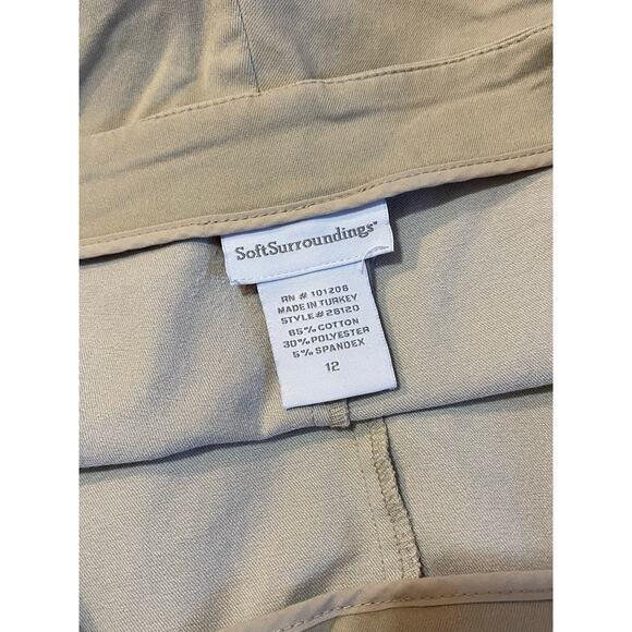 VTG SOFT SURROUNDINGS Ankle Length Pants Khaki Zero Waist Side Zip Size 12 Y2K - Picture 3 of 6